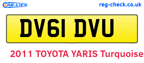 DV61DVU are the vehicle registration plates.