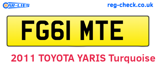 FG61MTE are the vehicle registration plates.