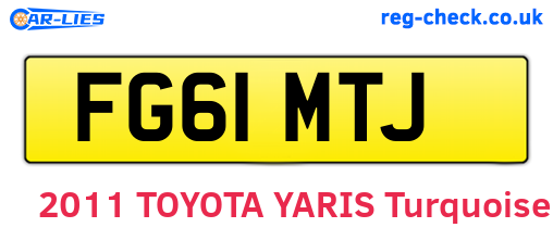 FG61MTJ are the vehicle registration plates.