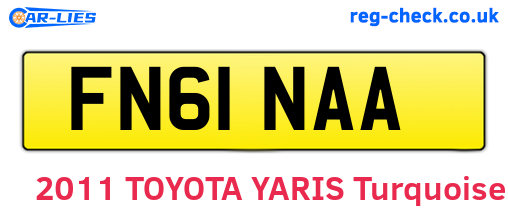 FN61NAA are the vehicle registration plates.