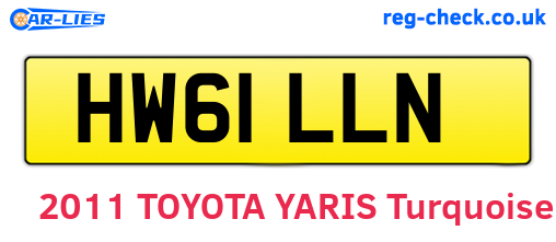 HW61LLN are the vehicle registration plates.