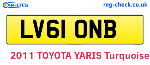 LV61ONB are the vehicle registration plates.
