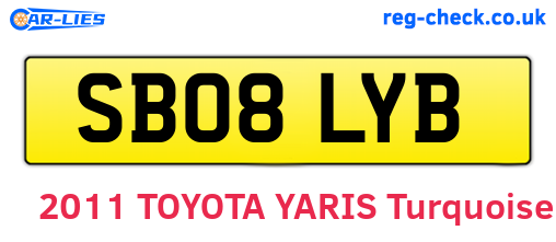 SB08LYB are the vehicle registration plates.