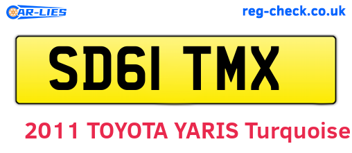 SD61TMX are the vehicle registration plates.