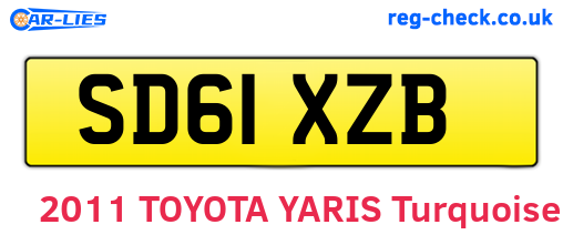 SD61XZB are the vehicle registration plates.