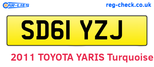 SD61YZJ are the vehicle registration plates.