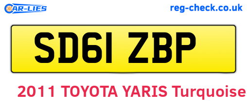 SD61ZBP are the vehicle registration plates.