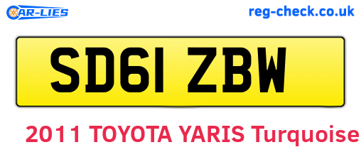 SD61ZBW are the vehicle registration plates.