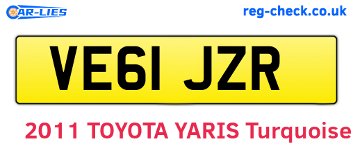 VE61JZR are the vehicle registration plates.