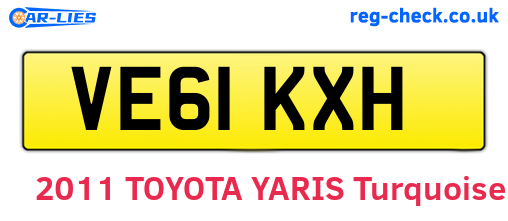 VE61KXH are the vehicle registration plates.