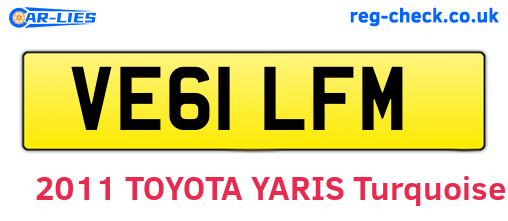VE61LFM are the vehicle registration plates.
