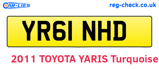 YR61NHD are the vehicle registration plates.