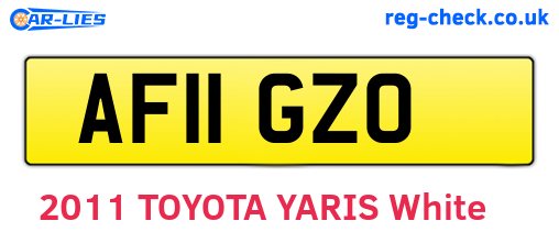 AF11GZO are the vehicle registration plates.