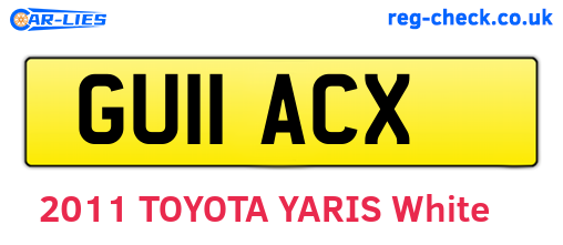 GU11ACX are the vehicle registration plates.