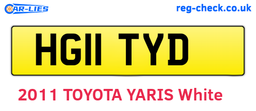 HG11TYD are the vehicle registration plates.