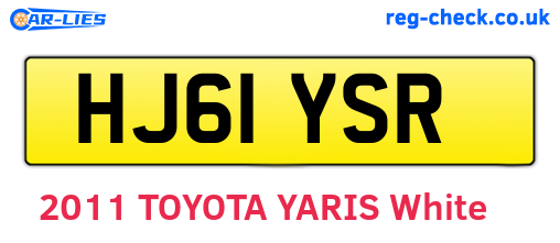 HJ61YSR are the vehicle registration plates.