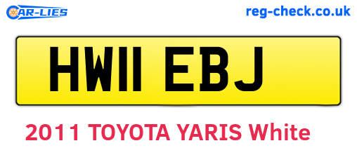 HW11EBJ are the vehicle registration plates.