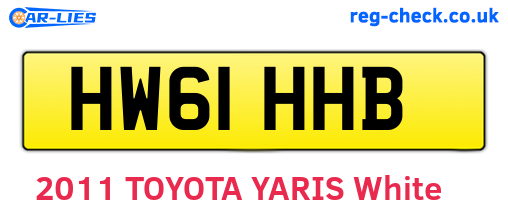 HW61HHB are the vehicle registration plates.
