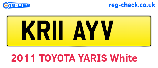 KR11AYV are the vehicle registration plates.