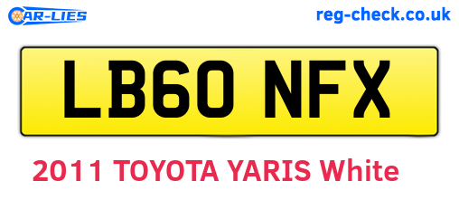 LB60NFX are the vehicle registration plates.