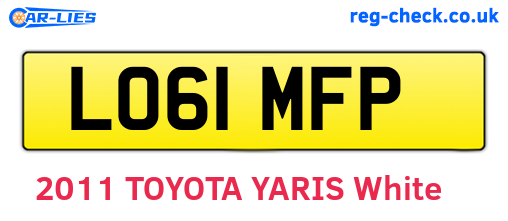 LO61MFP are the vehicle registration plates.