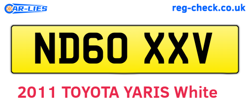 ND60XXV are the vehicle registration plates.