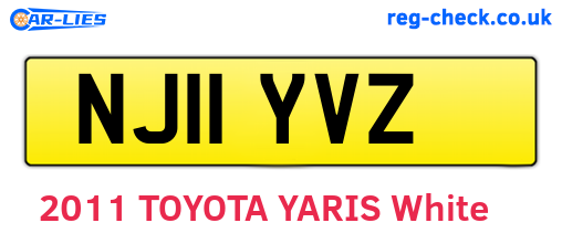 NJ11YVZ are the vehicle registration plates.