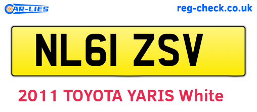 NL61ZSV are the vehicle registration plates.