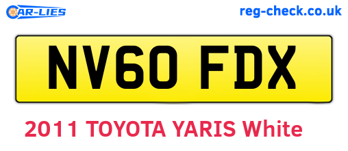 NV60FDX are the vehicle registration plates.