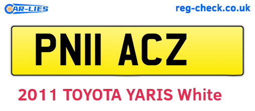 PN11ACZ are the vehicle registration plates.