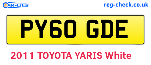 PY60GDE are the vehicle registration plates.