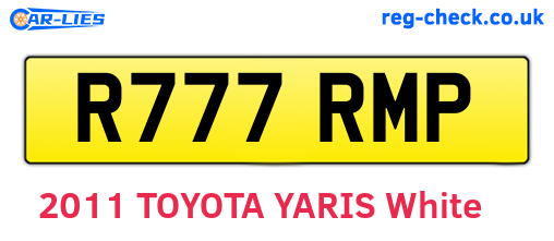 R777RMP are the vehicle registration plates.