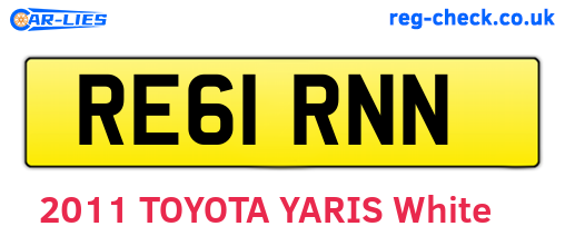 RE61RNN are the vehicle registration plates.
