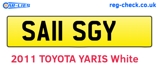 SA11SGY are the vehicle registration plates.