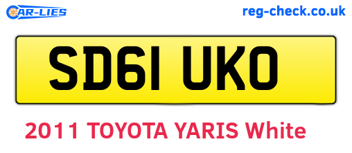 SD61UKO are the vehicle registration plates.