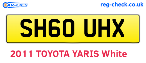 SH60UHX are the vehicle registration plates.