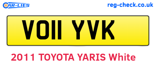 VO11YVK are the vehicle registration plates.