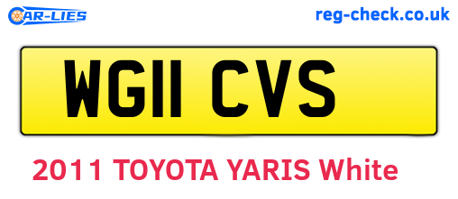 WG11CVS are the vehicle registration plates.