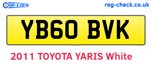 YB60BVK are the vehicle registration plates.