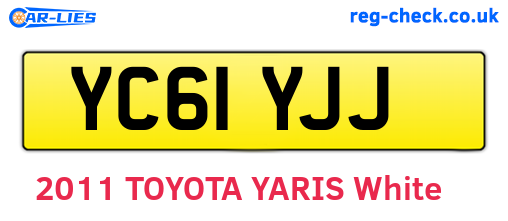 YC61YJJ are the vehicle registration plates.