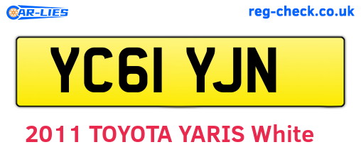 YC61YJN are the vehicle registration plates.