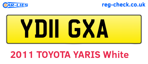 YD11GXA are the vehicle registration plates.