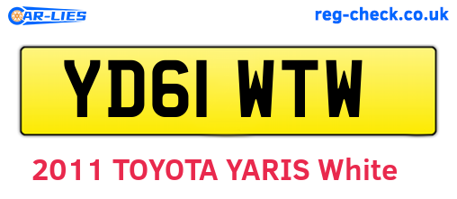 YD61WTW are the vehicle registration plates.