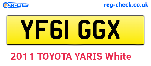 YF61GGX are the vehicle registration plates.