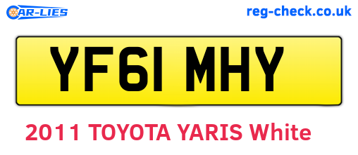 YF61MHY are the vehicle registration plates.