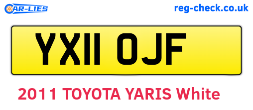 YX11OJF are the vehicle registration plates.