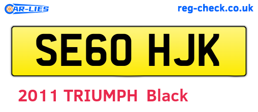 SE60HJK are the vehicle registration plates.