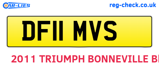 DF11MVS are the vehicle registration plates.