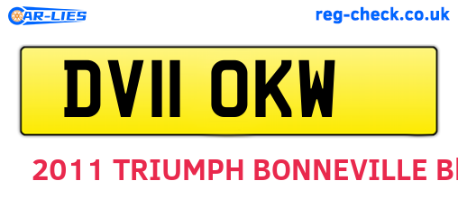 DV11OKW are the vehicle registration plates.