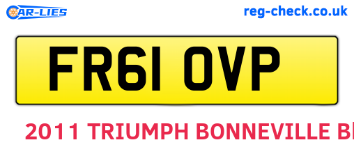 FR61OVP are the vehicle registration plates.